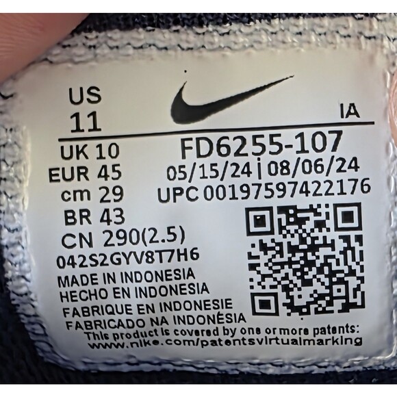 Nike Alpha Huarache Elite 4 Low MCS White/Midnight Navy FD6255-107 Mens Size 11 - Picture 6 of 6